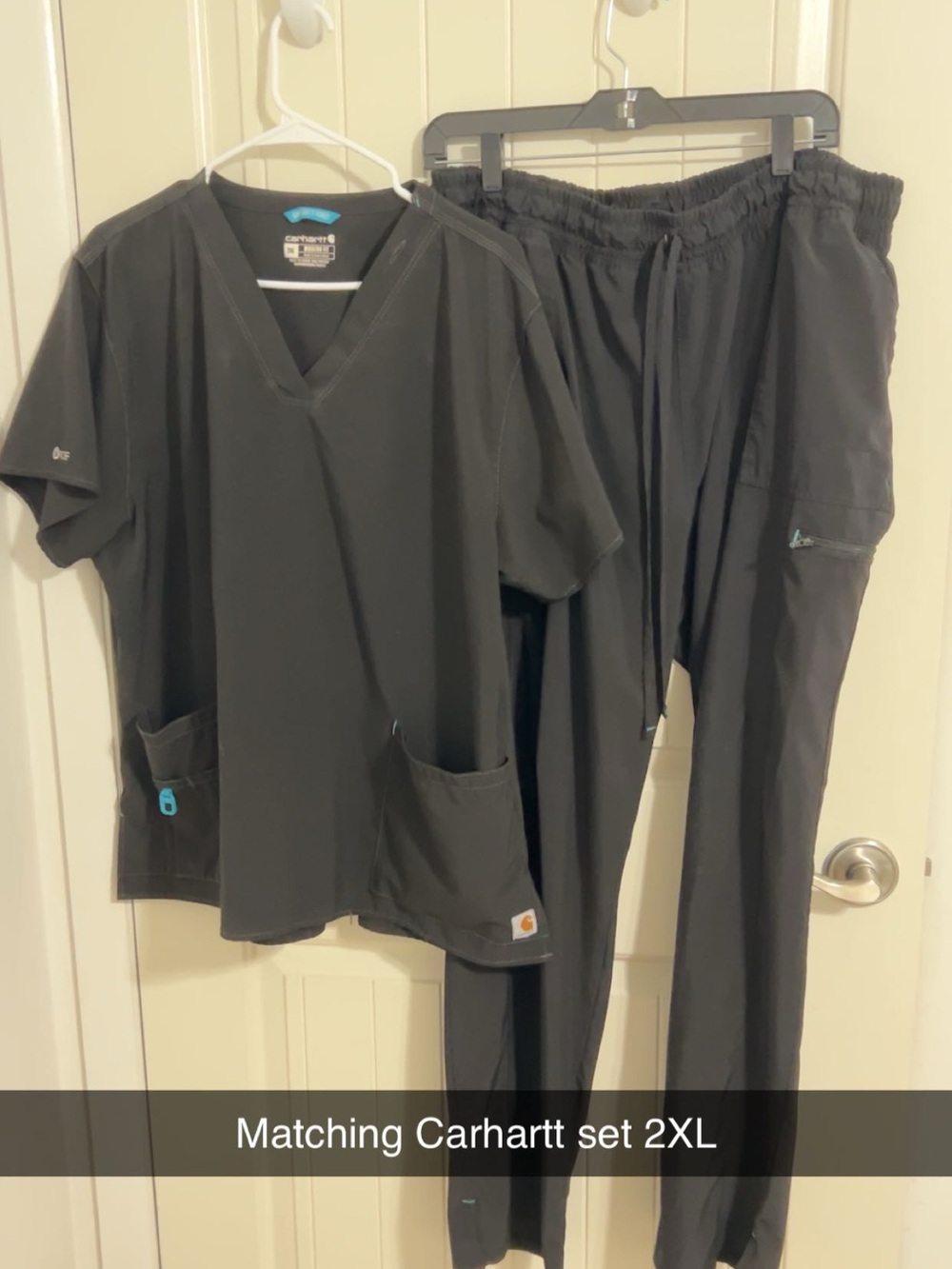 Carhartt Women's Black Scrub Top & Drawstring Pants